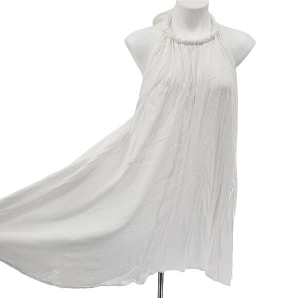 NWT Elan White Halter Pleated Open-Back Mini Dress Women's Size M - Picture 5 of 9